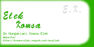 elek komsa business card